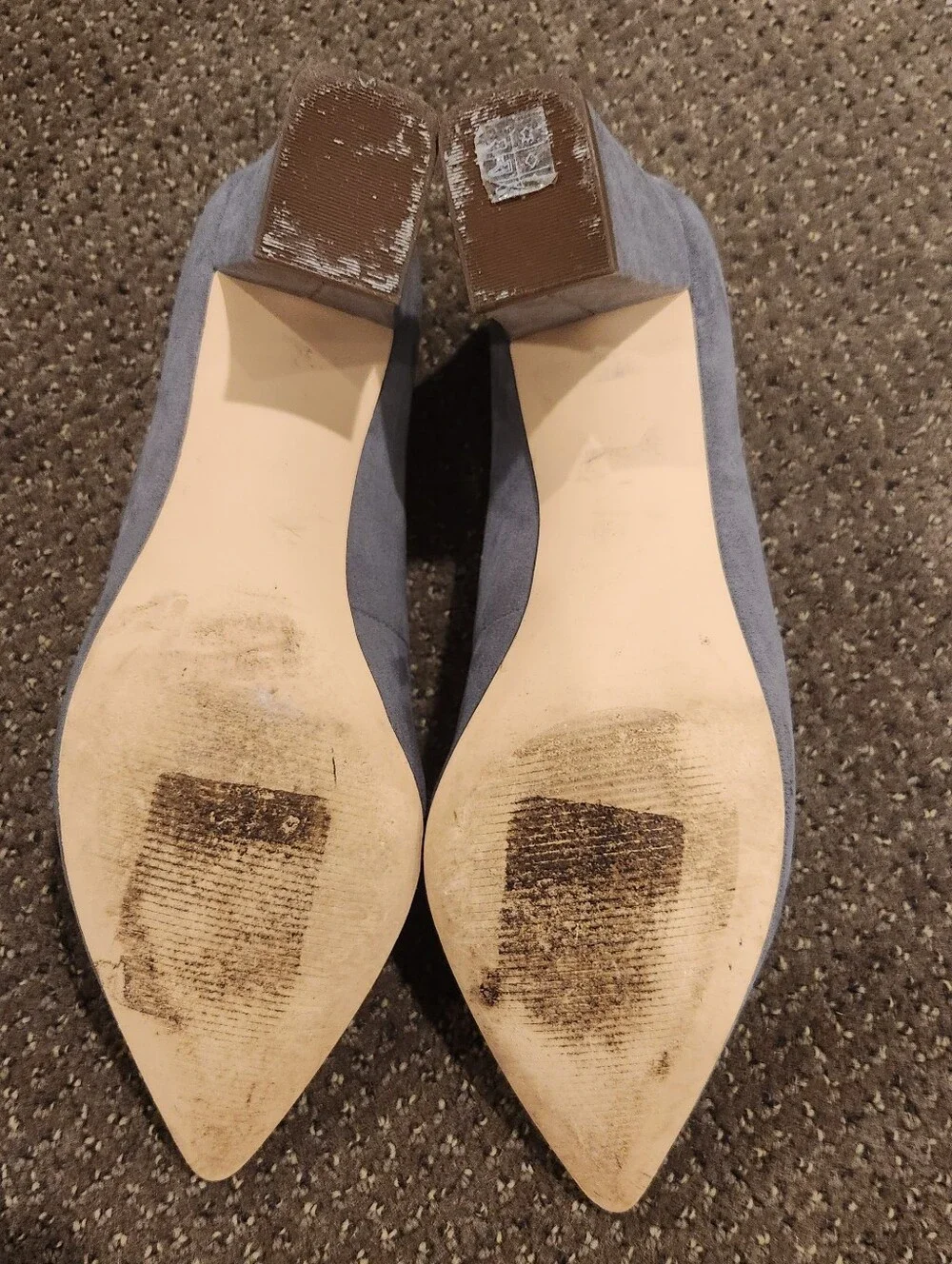 Vince Camuto Light Gray Suede Pointed-Toe Pumps